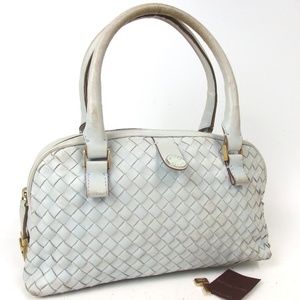 Bottega Veneta Intrecciato Light Blue Calf Leather Satchel